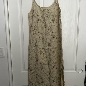 Abercrombie & Fitch Vintage Tan Brown Sleeveless Slip Dress 100% Linen